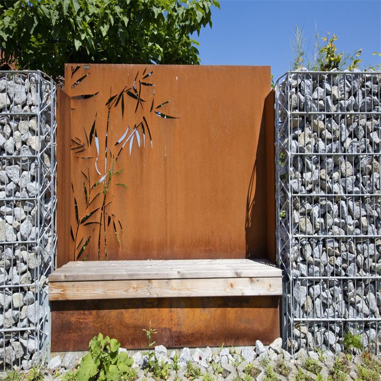 Weathering Steel Planter Liner Coordination